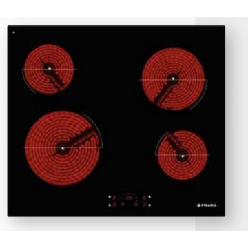Pyramis PHC61410FMB Κεραμική Εστία Αυτόνομη με Λειτουργία Κλειδώματος 58x51εκ. 174020030